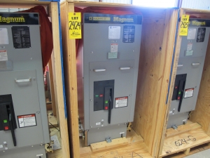 BREAKER, CIRCUIT TYPE, POWER KIND, 1200 AMP RATING, 4160 VOLT RATING, 3 POLE. ROLL-IN REPLACEMENTS FOR ABB 5HK350-1200. PART # 5ISB2-350-1200SR (W-44) LOADING & HANDLING FEE $15-